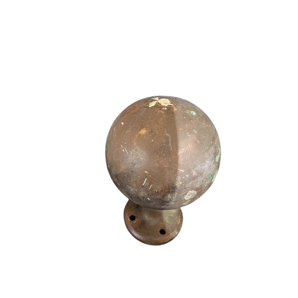 Antique Brass Sphere Finial Architectural Post Topper Industrial Mount 6 Inch